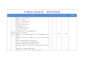 车辆段识别系统、道闸明细表.docx