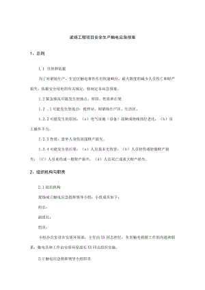 梁场工程项目安全生产触电应急预案.docx