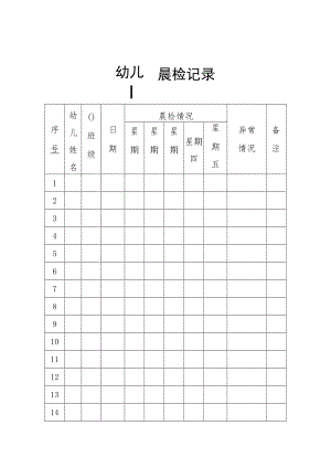 幼儿园晨检记录..docx