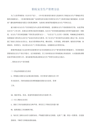 影院安全生产管理办法.docx