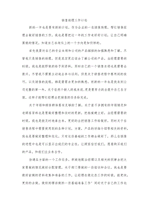 销售助理工作计划.docx