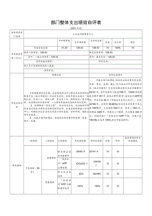 部门整体支出绩效自评表.docx