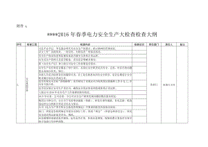 附件4：2016年春季电力安全生产大检查检查大纲.docx