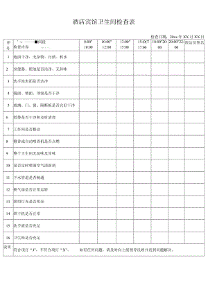 酒店宾馆卫生间检查表.docx