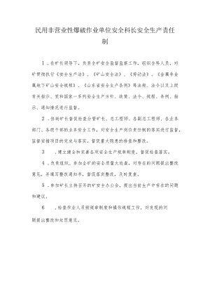 民用非营业性爆破作业单位安全科长安全生产责任制.docx