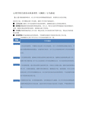 心理学胜任素质词典条理性（ORD）行为描述.docx