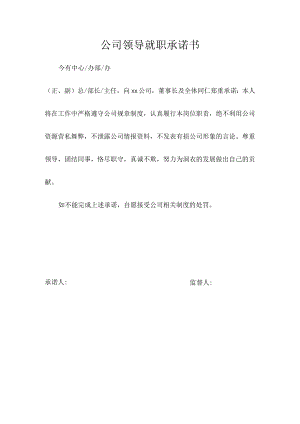 领导就职承诺书.docx