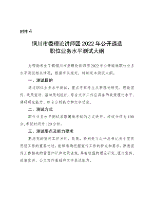 附件4：职位（岗位）业务水平测试大纲6062987doc.docx