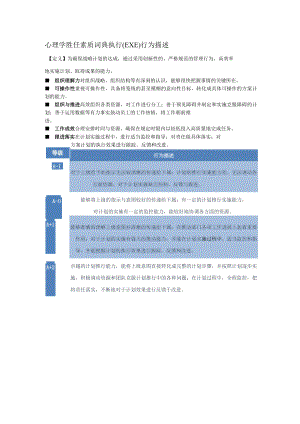 心理学胜任素质词典执行（EXE）行为描述.docx