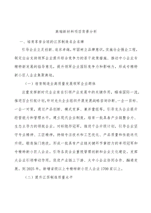 高端新材料项目背景分析.docx