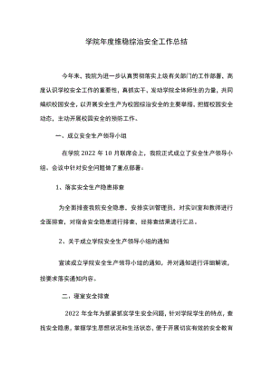 学院年度维稳综治安全工作总结.docx