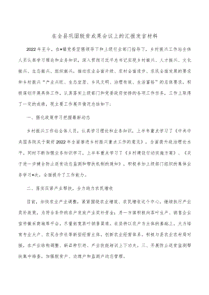在全县巩固脱贫成果会议上的汇报发言材料.docx