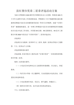 县红领巾奖章二星章评选活动方案.docx