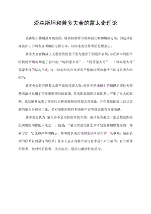 爱森斯坦和普多夫金的蒙太奇理论.docx