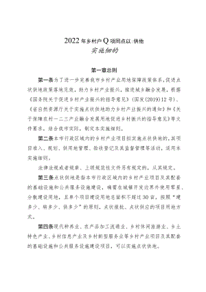 2022年乡村产业项目点状供地实施细则.docx
