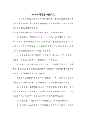 2022公司隐患排查规定.docx