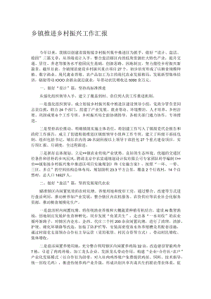 乡镇推进乡村振兴工作汇报.docx