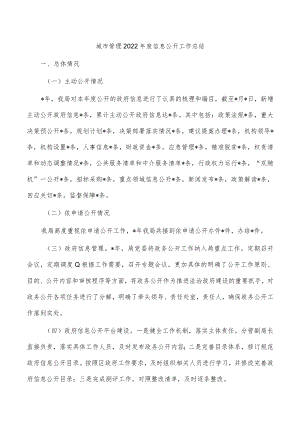 城市管理2022年度信息公开工作总结.docx