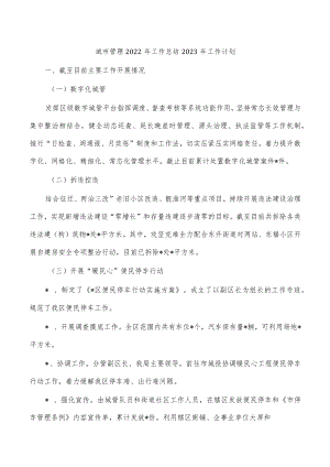城市管理2022年工作总结2023年工作计划.docx
