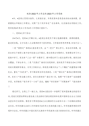 税务2022年工作总结2023年工作思路.docx