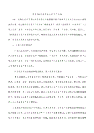 商务2022年安全生产工作总结.docx