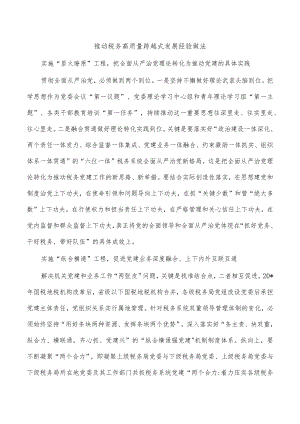 推动税务高质量跨越式发展经验做法.docx