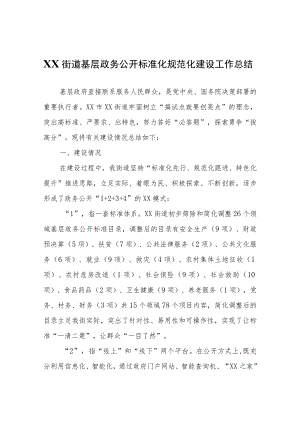 XX街道基层政务公开标准化规范化建设工作总结.docx