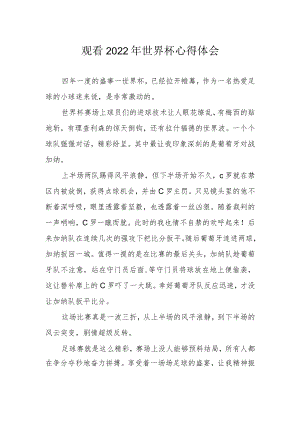 观看2022年世界杯心得体会.docx