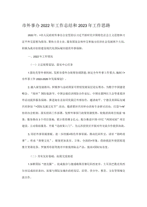 市外事办2022年工作总结和2023年工作思路.docx