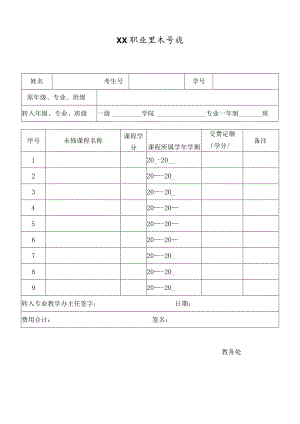 XX职业技术学院学生转专业（转学）未修课程确认表.docx