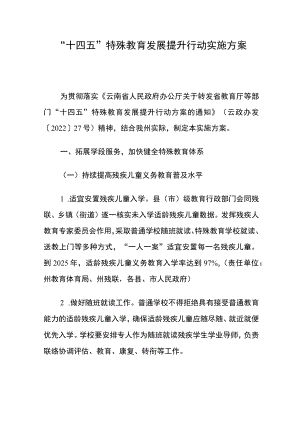 西双版纳“十四五”特殊教育发展提升行动实施方案.docx
