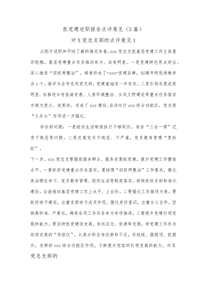 (3篇)抓党建述职报告点评意见.docx