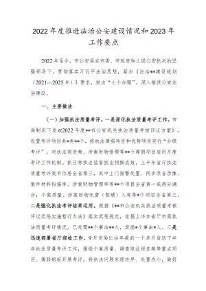 2022年度推进法治公安建设情况和2023年工作要点.docx
