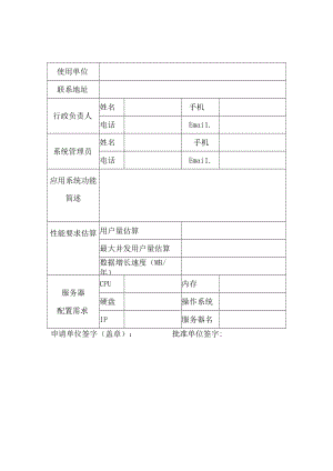 XX职业技术学院资源信息中心服务器申请表.docx