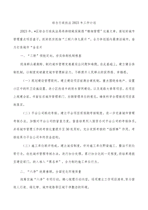 综合行政执法2023年工作计划.docx