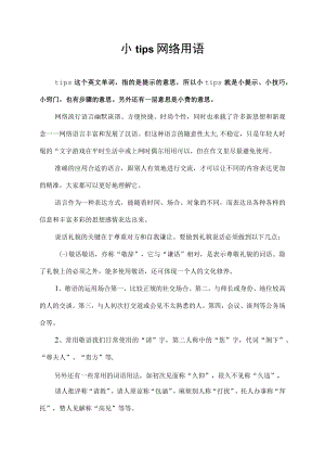 小tips网络用语.docx