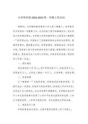 小学体育组2022-2023第一学期工作总结.docx