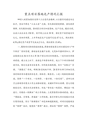 重点项目落地达产情况汇报.docx