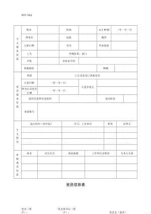 2022党员信息表（模板）.docx