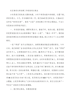 社区推进支部创建工作经验亮点做法.docx