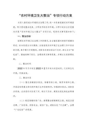 “农村环境卫生大整治”专项行动方案.docx