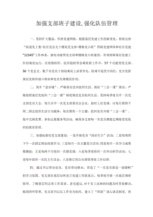 加强支部班子建设,强化队伍管理.docx