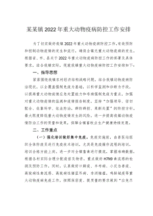 某某镇2022年重大动物疫病防控工作安排.docx