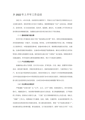 乡2022年上半年工作总结.docx
