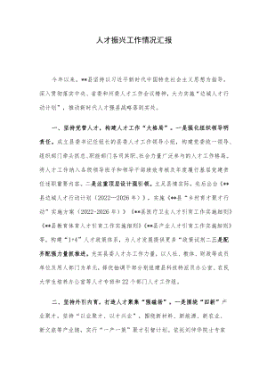 人才振兴工作情况汇报.docx