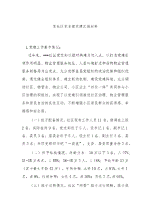 某社区党支部党建汇报材料.docx