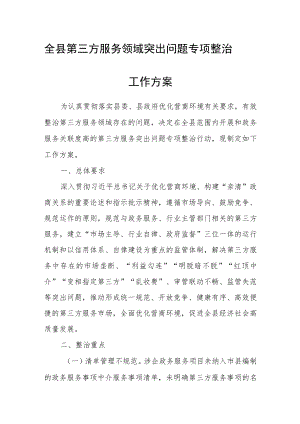 全县第三方服务领域突出问题专项整治工作方案.docx
