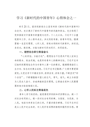 学习《新时代的中国青年》心得体会之一.docx