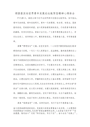领悟落实向世界青年发展论坛致贺信精神心得体会.docx