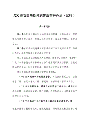 XX市农田基础设施建后管护办法.docx